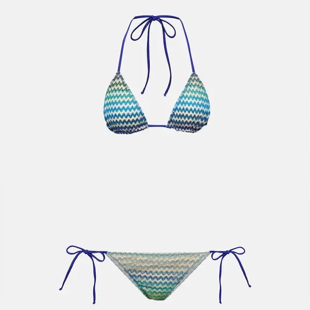 Missoni Blue Zig Zag Metallic Bikini Set